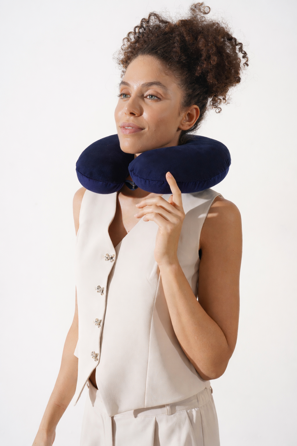 [ORTOPEDİO] Seyahat Yolculuk Yastığı Boyunluk Araç Içi Visco Yastık