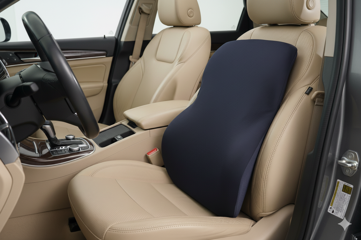 [ORTOPEDİO] Anatomik Ortopedik Visco Bel Destek Yastığı Kilitli Sabitleme Lastiği, Ofis, Araba