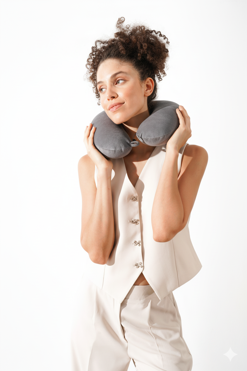 [ORTOPEDİO] Seyahat Yolculuk Yastığı Boyunluk Araç Içi Visco Yastık