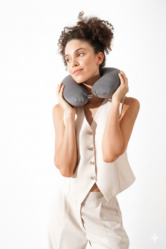 [ORTOPEDİO] Seyahat Yolculuk Yastığı Boyunluk Araç Içi Visco Yastık