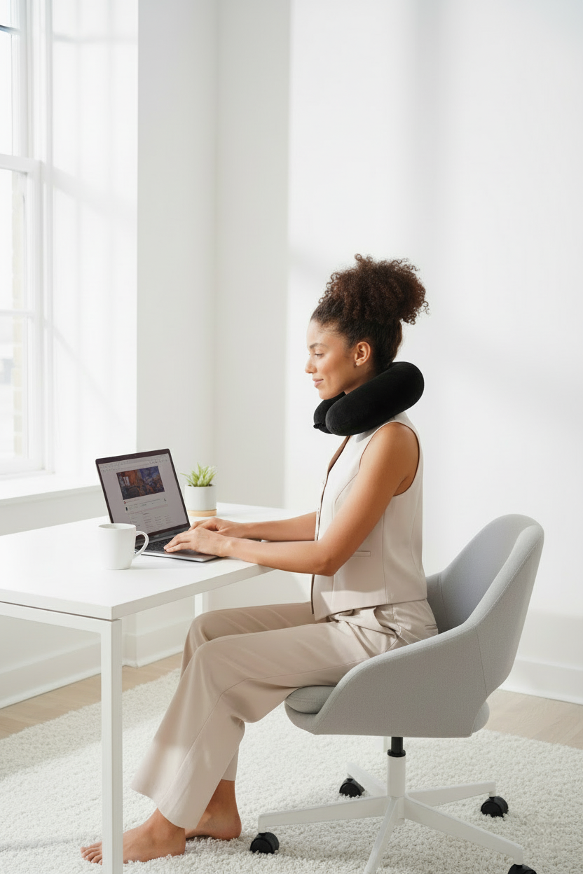 [ORTOPEDİO] Seyahat Yolculuk Yastığı Boyunluk Araç Içi Visco Yastık