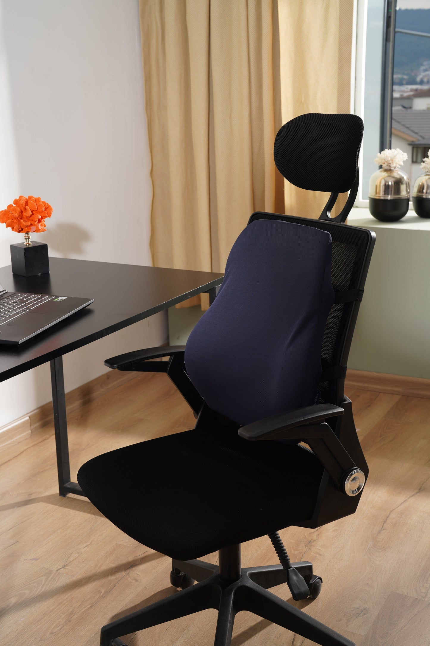 [ORTOPEDİO] Anatomik Ortopedik Visco Bel Destek Yastığı Kilitli Sabitleme Lastiği, Ofis, Araba