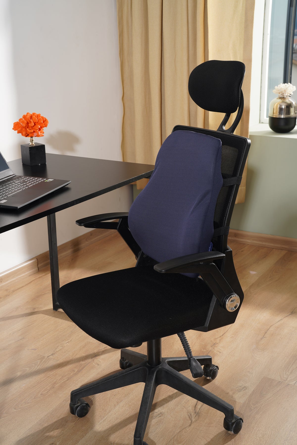 [ORTOPEDİO] Anatomik Ortopedik Visco Bel Destek Yastığı Kilitli Sabitleme Lastiği, Ofis, Araba