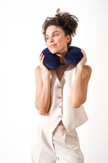 [ORTOPEDİO] Seyahat Yolculuk Yastığı Boyunluk Araç Içi Visco Yastık