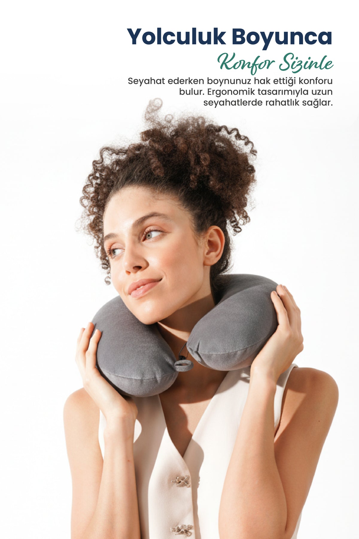 [ORTOPEDİO] Seyahat Yolculuk Yastığı Boyunluk Araç Içi Visco Yastık