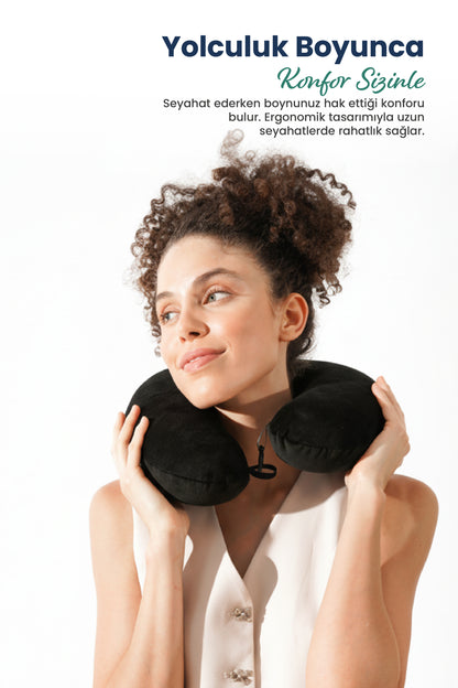 [ORTOPEDİO] Seyahat Yolculuk Yastığı Boyunluk Araç Içi Visco Yastık